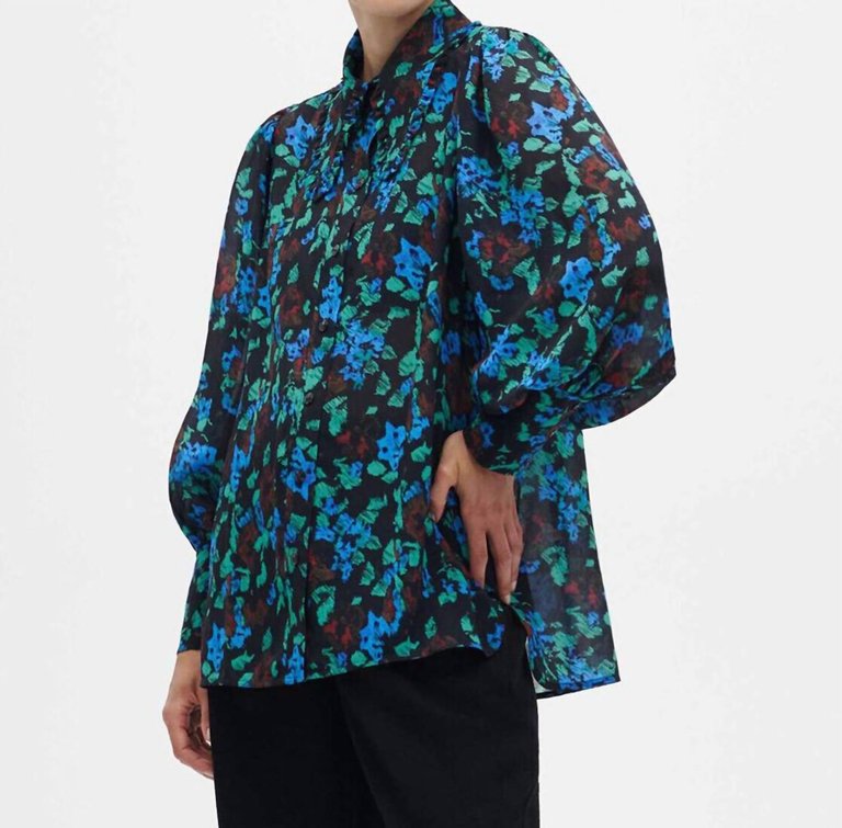 Puff Sleeve Shirt - Meadow Azure Blue