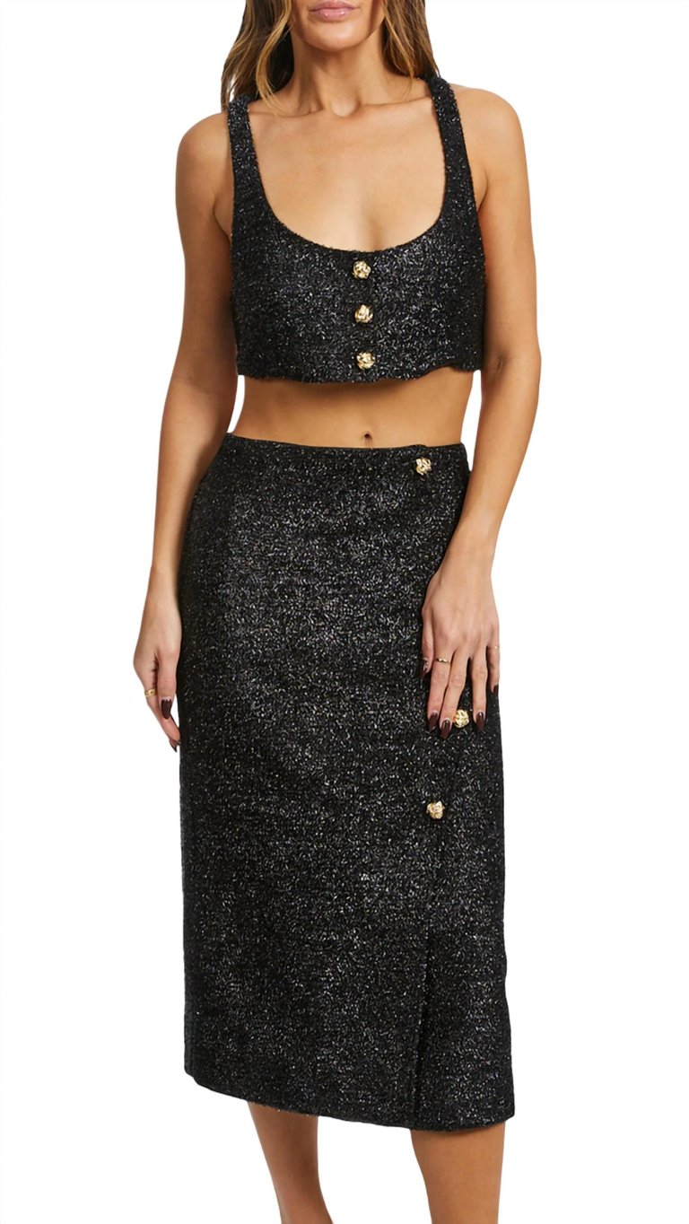 Sparkle Cropped Top - Black