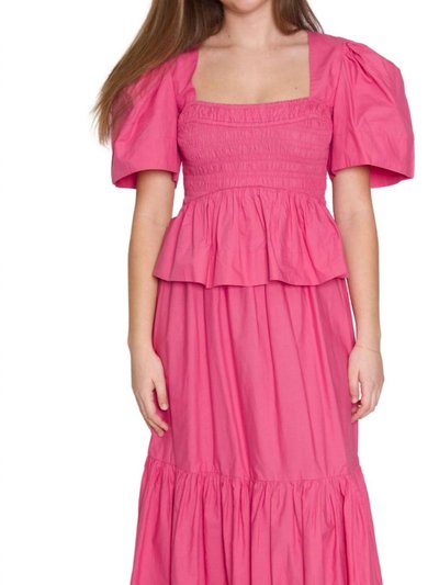 Ganni Square Neck Smock Blouse In Pink product