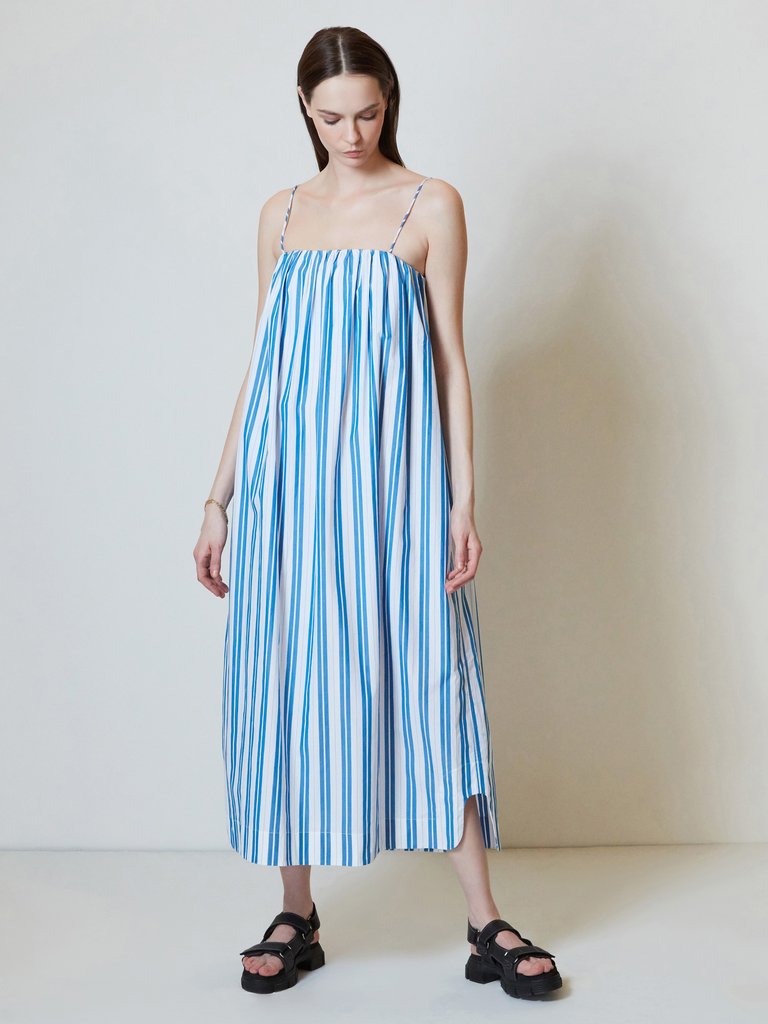 Stripe Cotton Strap Dress