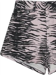 Tiger Print Denim Shorts