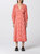 Women Midi Dress Printed Crepe Mini Floral - Orange