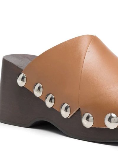 Ganni Women Retro Tiger's Eye Wedge Heel Sandals Brown product