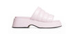 Women's Vegea Wine Leather Platform Puffy Slide Sandals - White