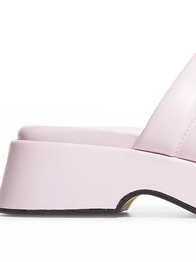 Ganni Women's Vegea Wine Leather Platform Puffy Slide Sandals product