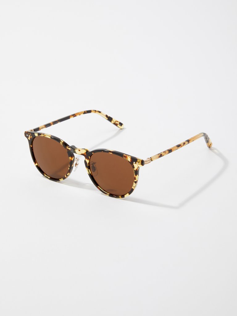 Ocean Round Sunglasses - Block Tortoise-Gold/Sienna