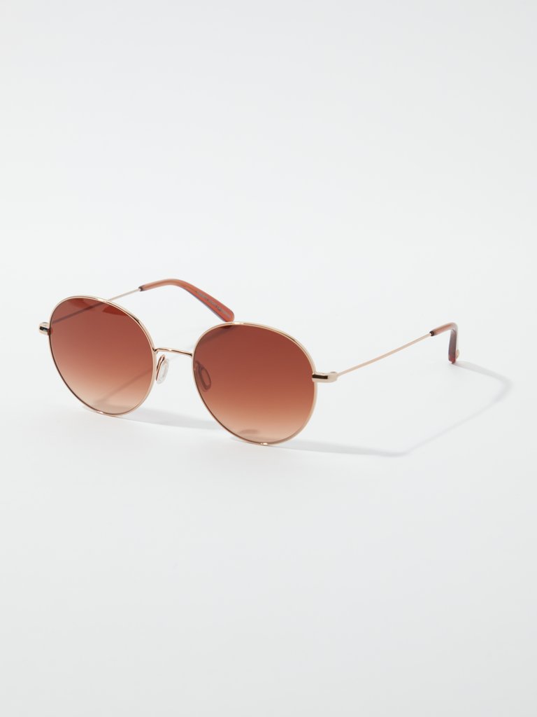 Valencia Round Sunglasses - Rose Gold-Auburn/Brunette Gradient