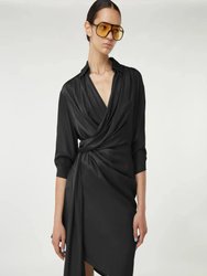 Miya Silk Wrap Dress - Black