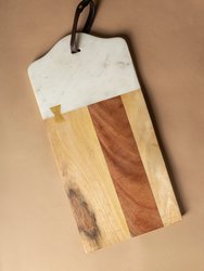 Darvaza White Marble & Wood Cutting Board
