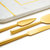 Evana Marble Cheese Board With Gold Knives