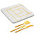 Evana Marble Cheese Board With Gold Knives