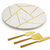 Infinia Marble Cheese Board With Gold Knives