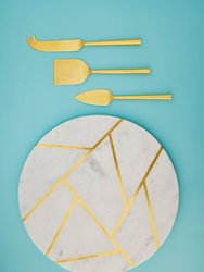 Infinia Marble Cheese Board With Gold Knives