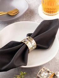 Jardin Napkin Rings - Black Pearl; Set Of 6