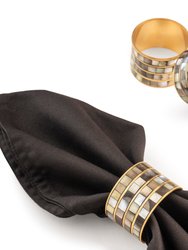 Jardin Napkin Rings - Black Pearl; Set Of 6