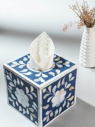 Jodhpur Mother of Pearl Tissue Box Cover - Blue