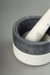 Kismet Marble Mortar Pestle - White & Gray