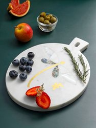 Meridian Marble Cheese Board - Small - White and Gold