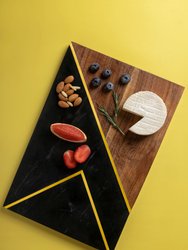 Normandy Marble & Wood Cutting Board - Black and Brown
