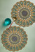 Peacock Beaded Placemats, Set of 2 - Shades of Blue, Green and Gold