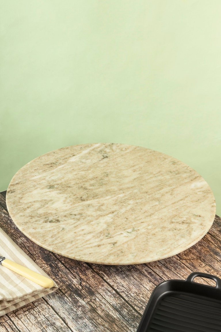 Richmond Beige Marble Lazy Susan 16"