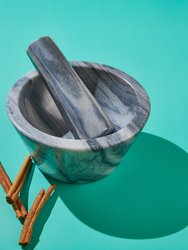 Simona Marble Mortar Pestle - Gray