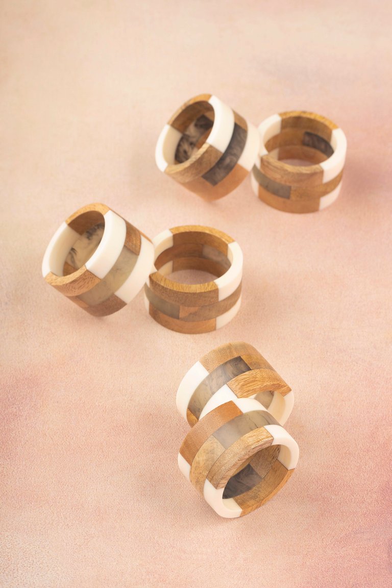 Travis Napkin Rings; Set Of 6