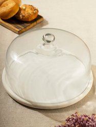 Uptown Marble Cheese Board With Glass Cloche