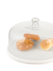 Uptown Marble Cheese Board With Glass Cloche