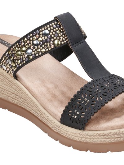 GC SHOES Alena Black Wedge Sandals product