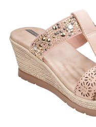 Alena Blush Wedge Sandals - Blush