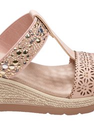 Alena Blush Wedge Sandals