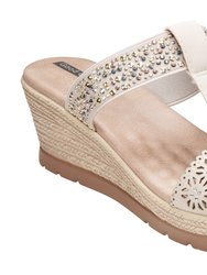 Alena Silver Wedge Sandals - Silver
