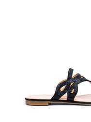 Amelia Black Flat Sandals