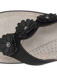 Ammie Black Wedge Sandals