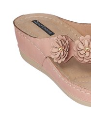 Ammie Blush Wedge Sandals - Blush