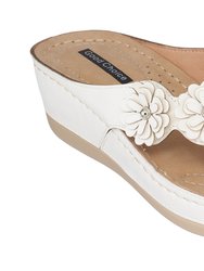 Ammie White Wedge Sandals - White