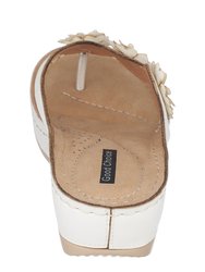 Ammie White Wedge Sandals