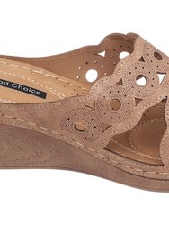 April Bronze Wedge Sandals