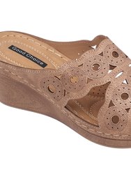 April Bronze Wedge Sandals - Bronze