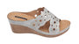 April Silver Wedge Sandals