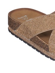 Ariane Gold Footbed Sandals - Gold