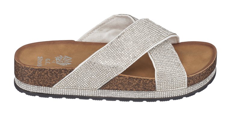 Ariane Silver Footbed Sandals