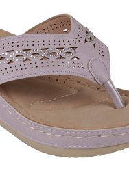 Bari Lilac Wedge Sandals - Lilac