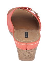 Bay Coral Wedge Sandals