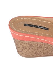 Bay Coral Wedge Sandals