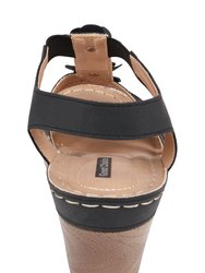 Beck Black Wedge Sandals