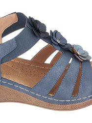 Beck Navy Wedge Sandals