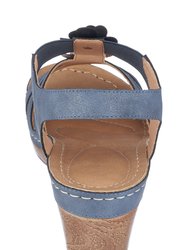 Beck Navy Wedge Sandals