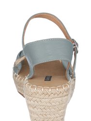 Cati Blue Espadrille Wedge Sandals